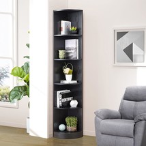 Ice Armor 5 Tier Corner Bookcase, Wooden Display Bookshelf Storage Rack, 15). - £118.42 GBP