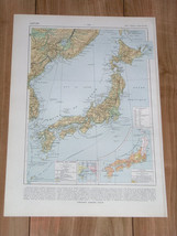 1925 Vintage Physical Map Of Japan - £13.45 GBP