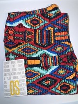NEW LuLaRoe OS (2-10) Black Teal Blue Red Gold Aztec Tribal Geometric Le... - $14.84