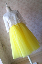 YELLOW Midi Tulle Skirt Outfit Women A-line Custom Plus Size Tulle Midi Skirt image 9