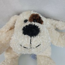 Friendzies Stuffed Plush Puppy Dog Cream Ivory Brown Eye Spot Velvet Ribbon Bean - £79.12 GBP