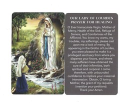 (3 copies) Our Lady of Lourdes Prayer for Healing Holy Card Pocket Walle... - $2.49