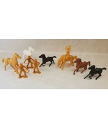 Hard Bright Plastic Cowboys &amp; Indians &amp; Horses Western Figures Unbranded... - £15.58 GBP