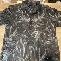 $165 Theory Noll Bold Palm Print Short Sleeve Camp Shirt Balsam Green Mens Large - £38.65 GBP
