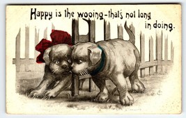 Two Puppies Happy Is The Wooing That&#39;s Not Long In Doing Cute Dogs Phill... - £11.14 GBP