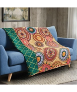 Silk Road Jewel Tone Quilted Throw Blanket Icons Virah Bella 50&quot; x 60&quot; - €12,88 EUR