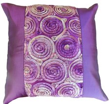 KN351 Purple Cushion cover Flower Rose checkered Throw Pillow Decoration Case - £7.96 GBP