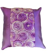 KN351 Purple Cushion cover Flower Rose checkered Throw Pillow Decoration... - $9.99