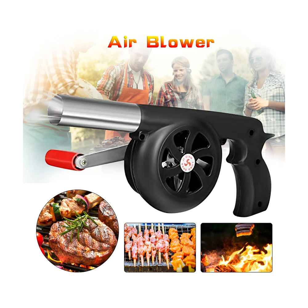Barbecue Air Blower Outdoor Coo BBQ Fan Hand Crank Fan Air Blower Grill ... - $157.66