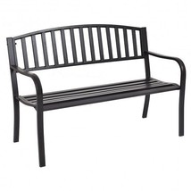 50 Inch Patio Garden Bench Loveseats for Outdoor - Color: Black - $175.02