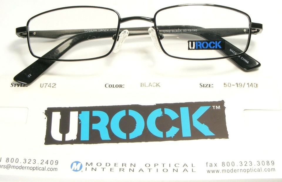 NEW UROCK MODERN OPTICAL U742 MATTE BLACK EYEGLASSES GLASSES U Rock 50-1... - $23.76