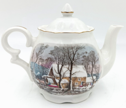Vintage Avon Ceramic Teapot of 1977 With Cityscape Pattern - £11.95 GBP