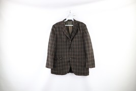 Vintage 60s Streetwear Mens 42R Wool 3 Button Sport Coat Suit Jacket Pla... - £42.55 GBP