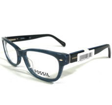 Fossil Eyeglasses Frames FOS 7009 BLUE HORN Black Blue Cat Eye 52-16-140 - £47.62 GBP