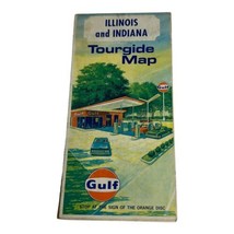 Service Station Illinois and Indiana Tourgide Map Brochure Gulf Oil Gas ... - $9.49