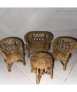 Vintage 1980s Rattan Wicker Barbie Furniture Set Of 4 - $21.49