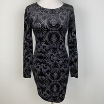 Guess Womens XS Dress Black Crushed Velvet Cortina Paisley Glitter Open ... - £23.52 GBP