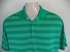 Men's Green Nike Golf Striped Shirt. Large. 100% Polyester. Short Sleeve. - $17.82