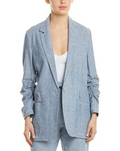Max Studio Blazer Striped Blue Linen Blend One-Button Blazer SZ S NWT $118 - $59.00