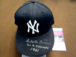 CLETE BOYER # 6 1961 WS CHAMPS YANKEES SIGNED AUTO VINTAGE NEW ERA GAME ... - $197.99