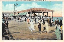 Esplanade Boardwalk Crowd Asbury Park New Jersey 1920s postcard - £5.04 GBP