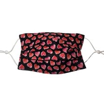 Black Glitter Pink Red Heart Pleated Face Mask, Love Valentines Day Rom... - $18.71 CAD