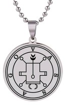 Vassago Necklace Pendant Sigil 28 Oracle Legion Demon Steel 20&quot; Chain Occult - £6.39 GBP