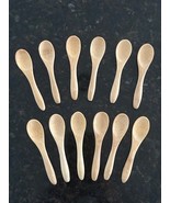 WOOD MINI SPOONS HOT SAUCES SPOONS 12 UNITS CAVIAR SMALL SPOONS - $272.87 MXN