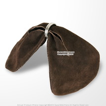 Medieval Renaissance Double Compartment Ring Genuine Suede Leather Coin Bag - $320.85 MXN