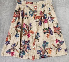 Womens Skirt 18W Multicolor Floral Pearl Button Up Boho Vintage Midi Mad... - £38.99 GBP