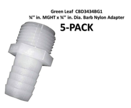 Adapter ¾’’ in. MGHT x ¾’’ in. Dia. Barb Nylon (5-PACK) - Green Leaf CBD... - $9.89