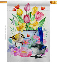 Spring Birdie - Impressions Decorative House Flag H137572-BO - $36.97