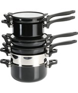 Kenmore Elite Grayson 9 Piece Nonstick Aluminum Stackable Cookware Set i... - £127.73 GBP