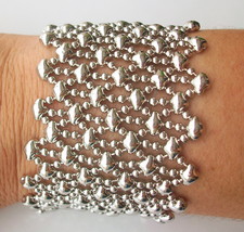 SG Liquid Metal Silver Cascade Mesh Bracelet by Sergio Gutierrez B79 ALL SIZES - $190.37