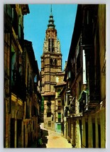 Toledo France color Picture Vtg Postcard unp Street view of St Elizabeth - £3.83 GBP