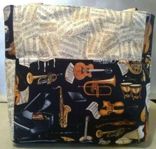 Music Instruments Sheet Notes Musician Piano Purse/Project Bag Handmade ... - £29.20 GBP