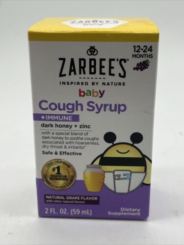 Zarbee&#39;s Naturals Baby Cough Syrup Immune Grape Dark Honey &amp; Zinc 2oz 8/25 - $3.99