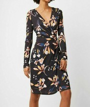 NEW FRENCH CONNECTION BLUE PINK FLORAL CAREER RAUX WRAP DRESS SIZE 6 $128 - £32.76 GBP