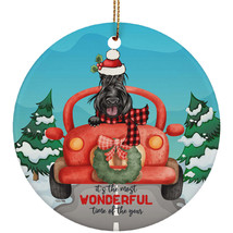 Cute Scottish Terrier Dog Riding Red Truck Ornament Christmas Gift For Dog Lover - £13.41 GBP