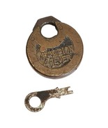 Vintage Antique CHAMPION 4 LEVER Pancake Lock Padlock With KEY Brass Mil... - $1,123.01 MXN