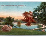 Greenwood Park Lake Des Moines Iowa IA 1913 DB Postcard P21 - £3.47 GBP