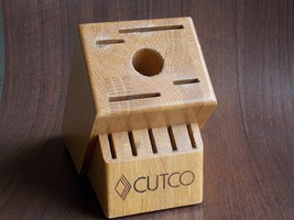 Cutco Honey Oak Knife Block, 10-Slot, Made in USA - £19.65 GBP