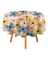 Mondxflaur Floral Spring Tablecloth Round Kitchen Dining for Table Decor... - $21.93 CAD+
