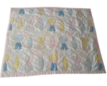 Vintage Holly Hobby Handmade Baby Quilt Blanket / Throw, Pink Blue Yellow, - £15.32 GBP