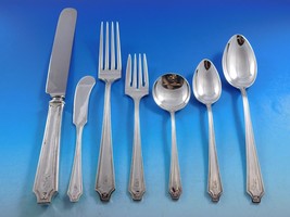 King Albert by Whiting Sterling Silver Flatware Set Service 83 pcs Dinner S mono - £4,283.19 GBP