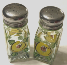 $9 Floriware Jardinware Olives Glass Hand Painted Salt Pepper Shaker Zan... - £7.40 GBP