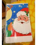 Vintage NEW Paper Tablecloth 52&quot; x 96&quot; Santa Claus Christmas Cover By C.... - $14.00