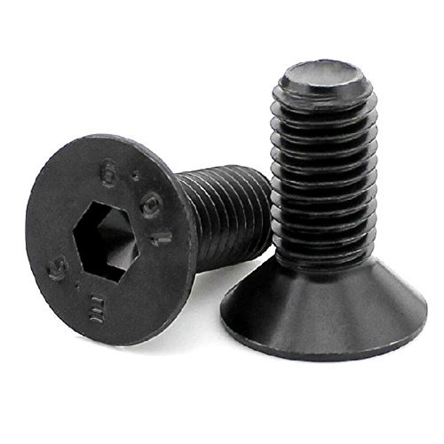 Bluemoona 100 Pcs - Metric M4 Hex Socket screw flat head Hexagon cap screws bolt