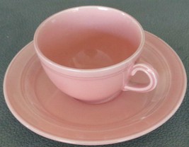 Beautiful Early California Peach Flat Cup &amp; Saucer - Authentic Vernonware - 1946 - £15.91 GBP