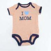 Girls Bodysuit Carters Orange I LOVE MOM Mothers Day Holiday Short Sleev... - $7.67
